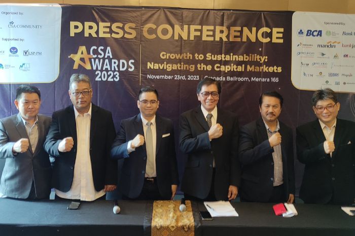 Konferensi Pers CSA Awards 2023, yang digelar di Menara 16, Jakarta, Kamis (23/11/2023) (HELLO.ID / Idris Daulat)