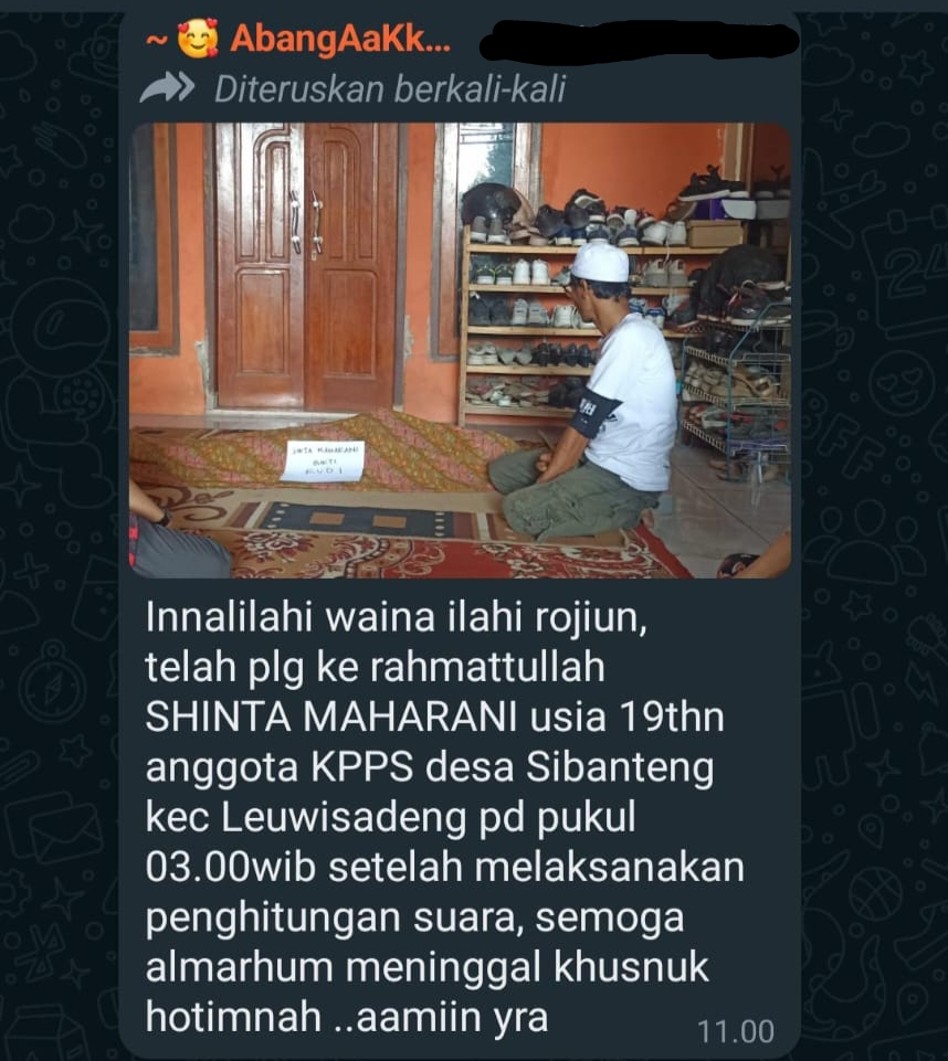 Lagi, Anggota KPPS di Wilayah Kabupaten Bogor Meregang Nyawa