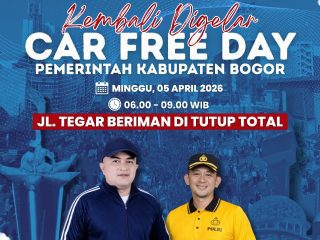 Pemkab Bogor Kembali Gelar Car Free Day, Jalan Tegar Beriman Ditutup Total Minggu Pagi
