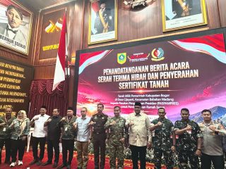 Kakan Sontang Hadiri Penyerahan Hibah Lahan dari Pemkab Bogor kepada Paspampres