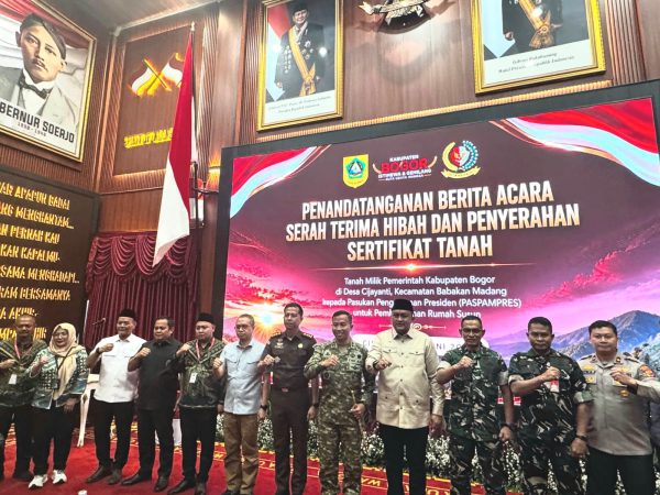 Kakan Sontang Hadiri Penyerahan Hibah Lahan dari Pemkab Bogor kepada Paspampres